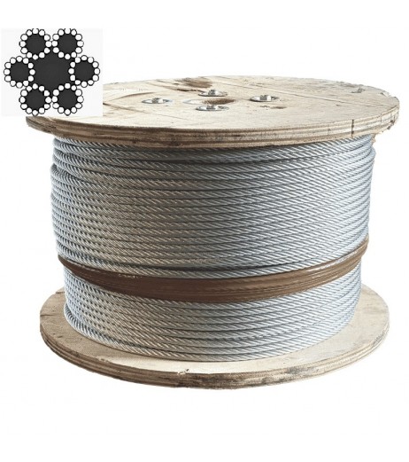 6x12 Fibre Core Galvanized Steel Wire Rope