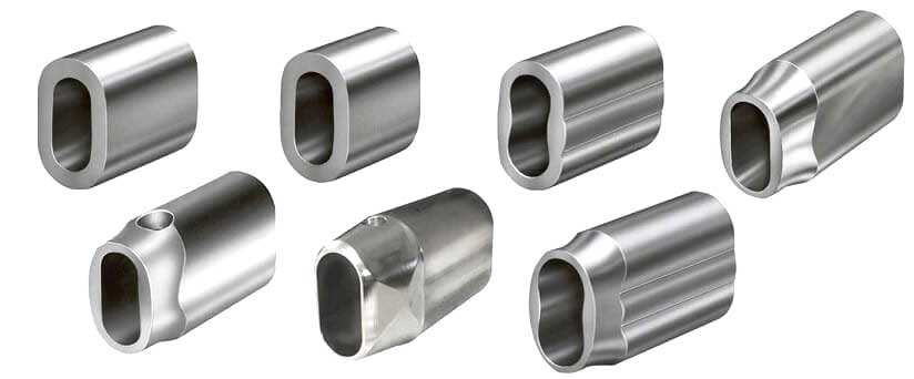 Stainless steel wire rope ferrules in various sizes available at